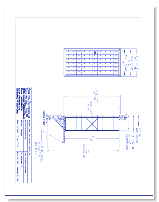 1600 Front Loading (N1021120) - 59 Door Unit, 10 high