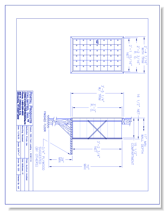 1600 Front Loading (N1021114) - 41 Door Unit, 7 high
