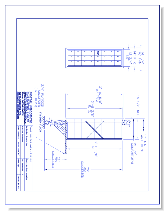 1600 Front Loading (N1021092) - 23 Door Unit, 8 high