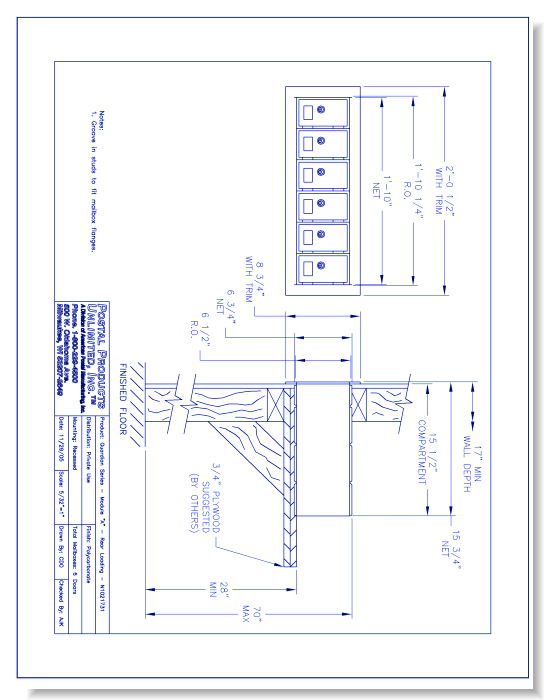Guardian Series "Module A" Rear Loading (N1021731) - 6 Door Unit