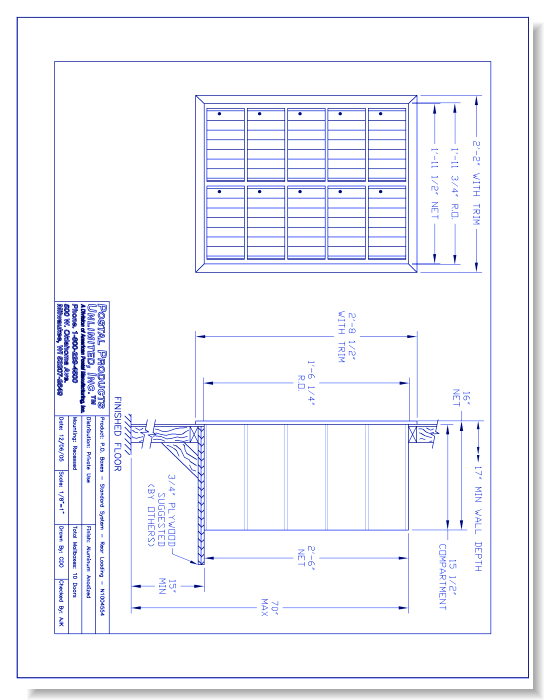 P.O. Boxes Rear Loading (N1004554) - 10 Door Unit