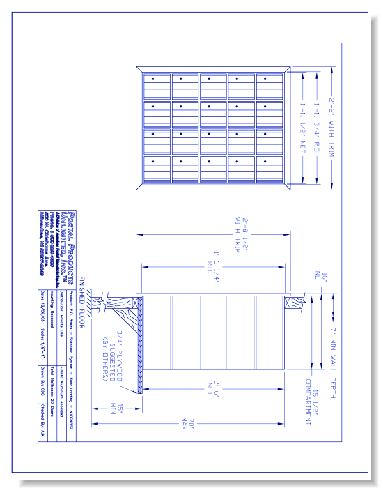 P.O. Boxes Rear Loading (N1004552) - 20 Door Unit