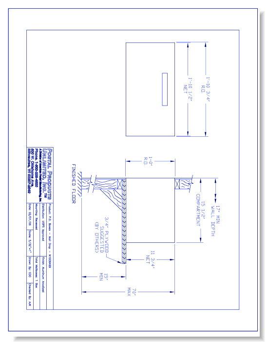 P.O. Boxes Mail Drop (N1006499) - 1 Door Unit