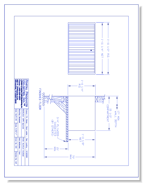 P.O. Boxes Rack Ladder Rear Loading (N1025996) - 2 Door Unit