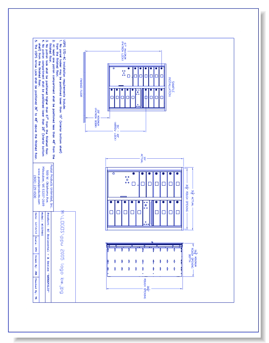 15 Door Horizontal 4C Mailbox w/ 1 Parcel Locker – N1029441