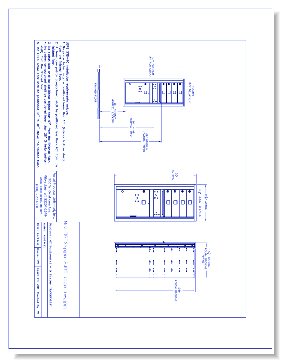 4 Door Horizontal 4C Mailbox w/ 1 Parcel Locker – N1029442