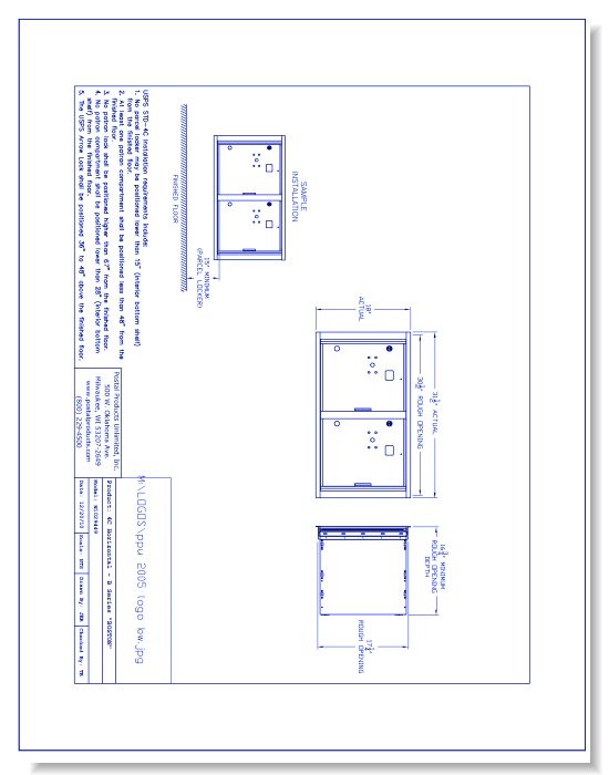 2 Door Horizontal 4C Parcel Locker Module – N1029449