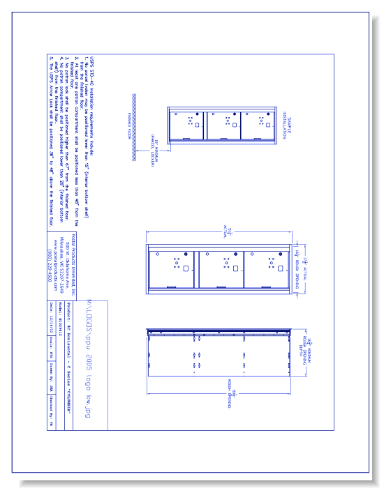 3 Door Horizontal 4C Parcel Locker Module – N1029412