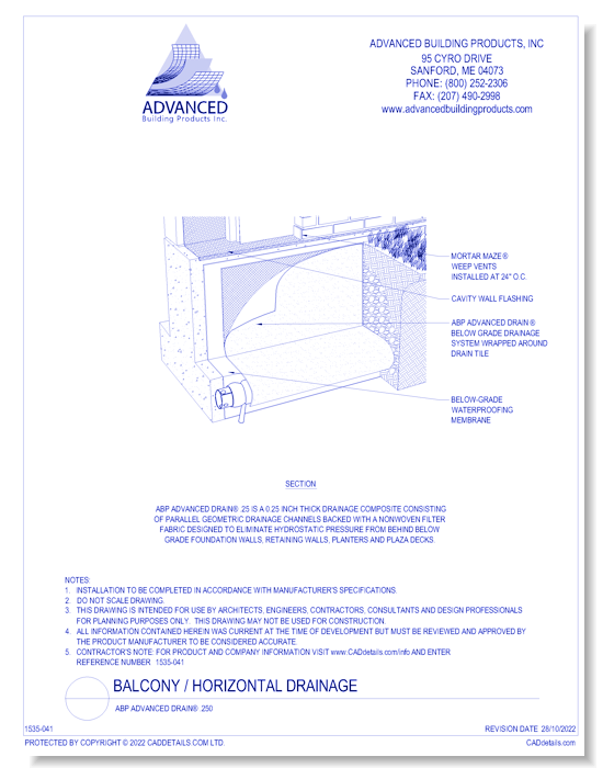 ABP Advanced Drain® .250