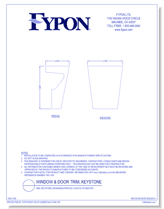 K6M: Keystone Crosshead Profile 5-3/4x7x3-7/8 Smooth