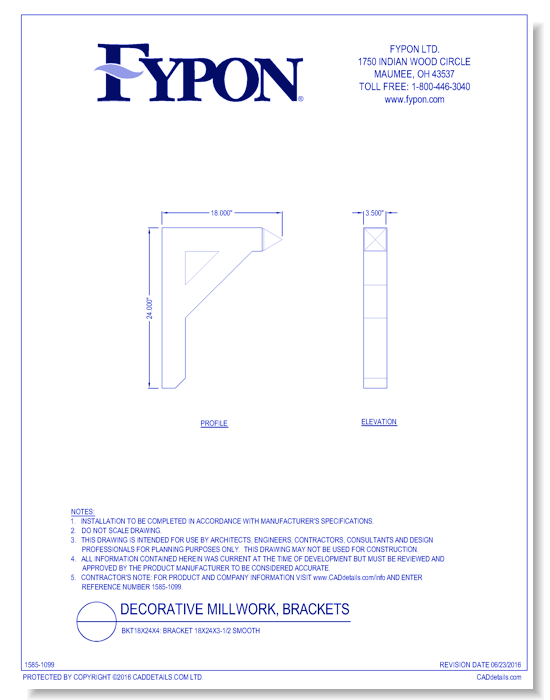BKT18X24X4: Bracket 18x24x3-1/2 Smooth