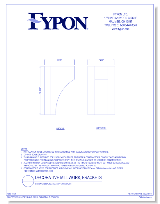 BKT8X13: Bracket 8x13x7-1/4 Smooth