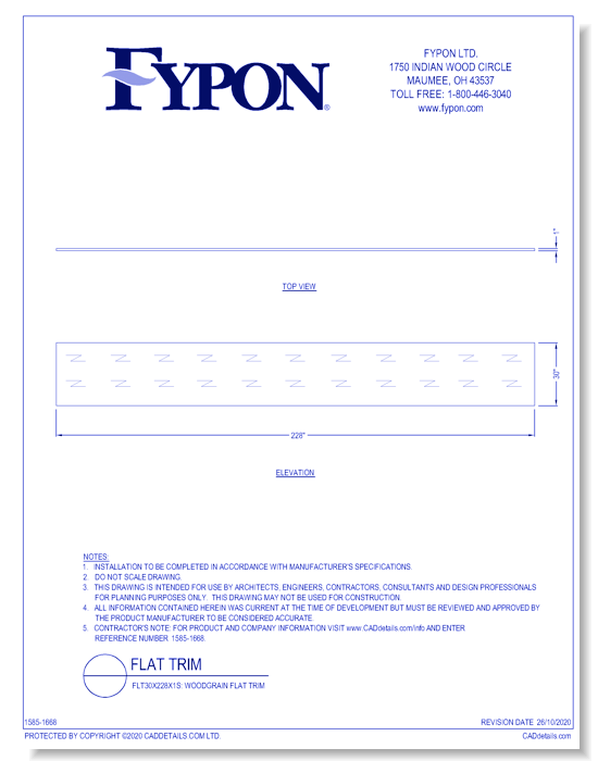 FLT30X228X1S: Woodgrain Flat Trim