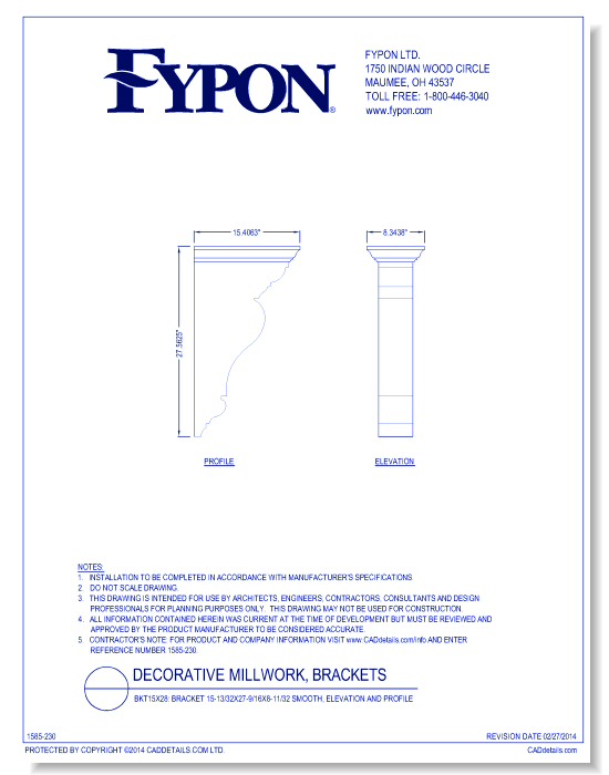 BKT15x28: Bracket 15-13/32x27-9/16x8-11/32 Smooth, Profile
