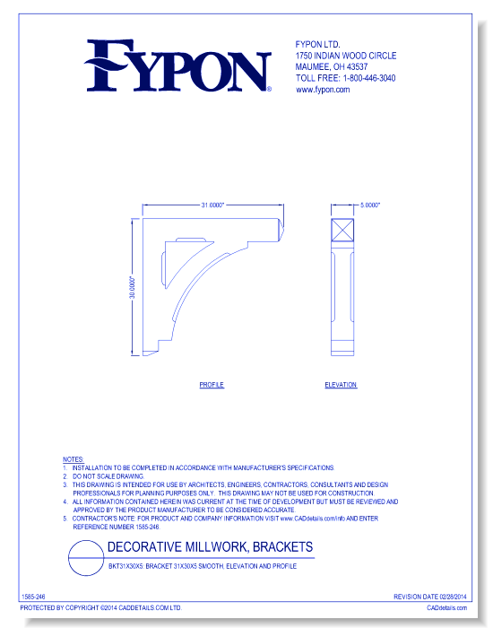 BKT31x30x5: Bracket 31x30x5 Smooth, Profile