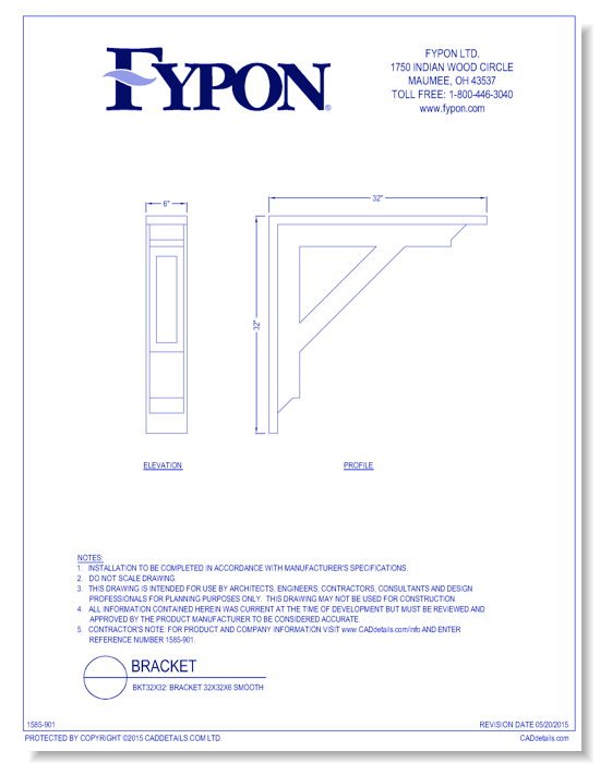 BKT32X32: Bracket 32X32X6 Smooth