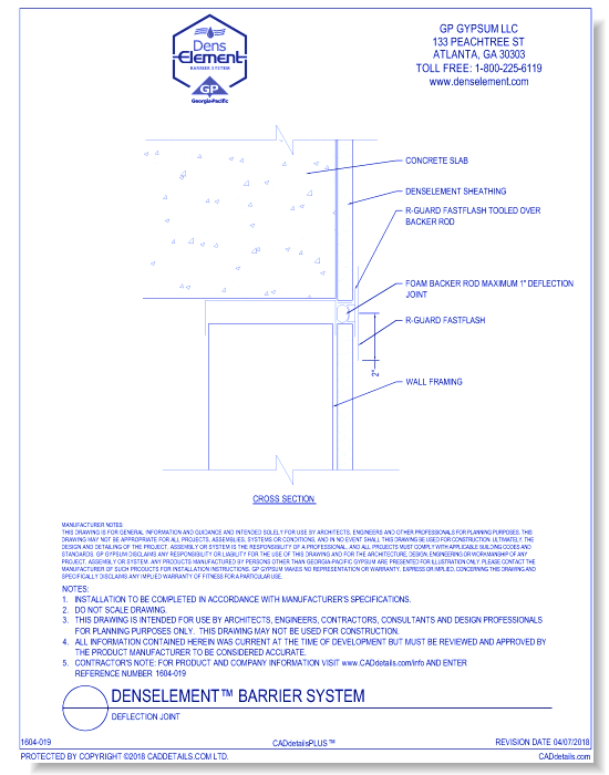 Deflection Joint Gypsum CADdetails