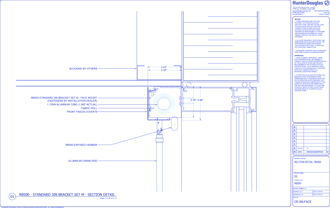 Standard Duty Crank: 3IN Fascia Bracket – Face Mount