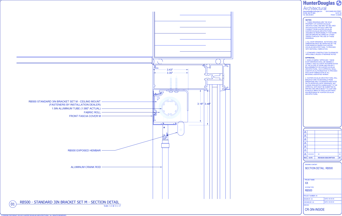 Standard Duty Crank: 3IN Fascia Bracket – Inside Mount