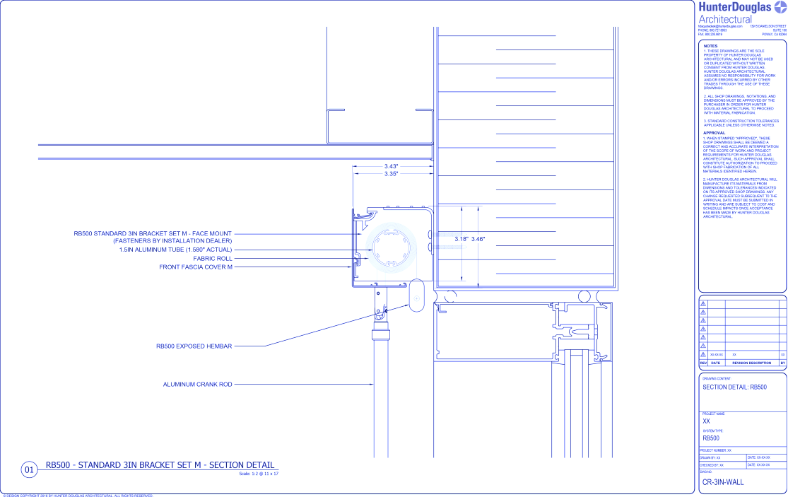 Standard Duty Crank: 3IN Fascia Bracket – Wall Mount