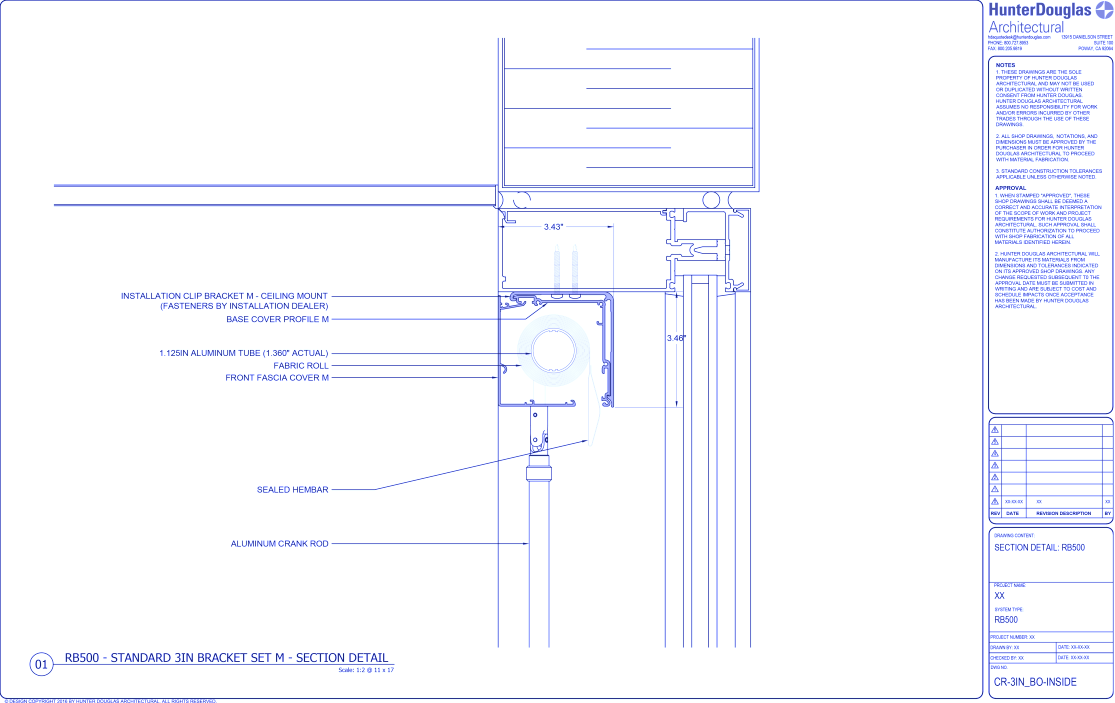 Standard Duty Crank: 3IN Blockout Bracket – Inside Mount