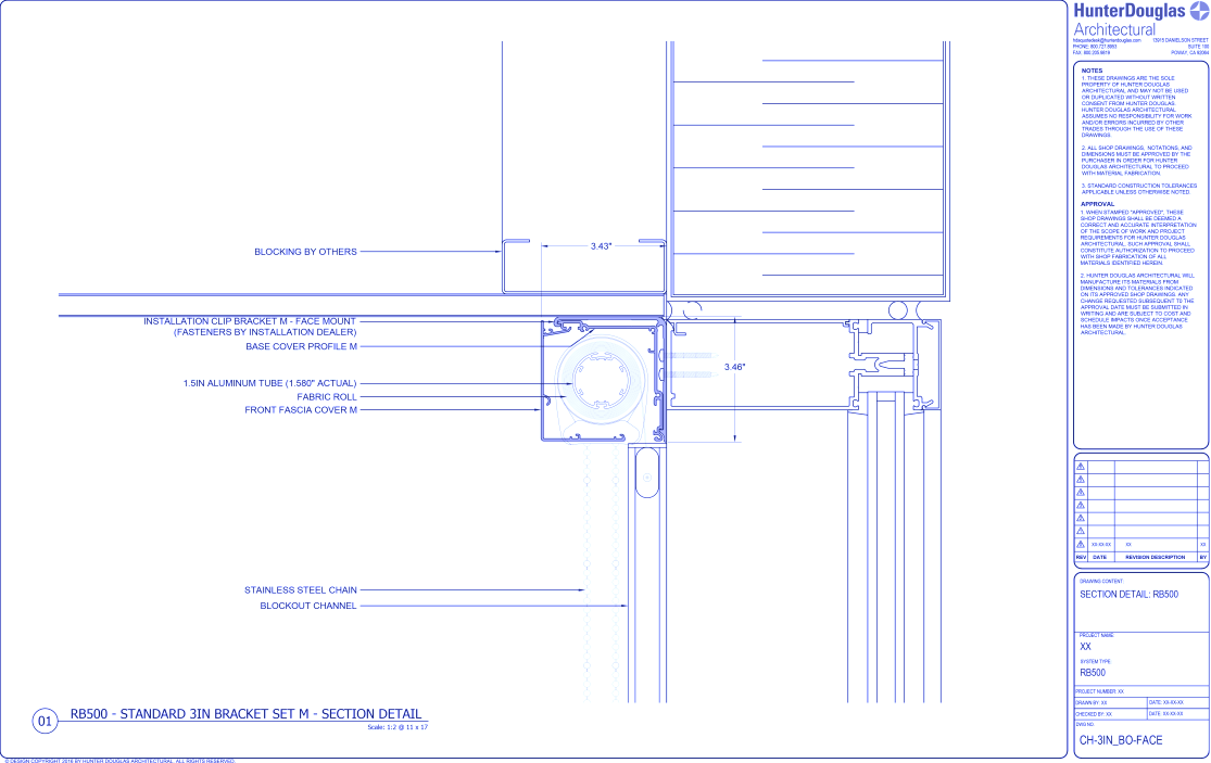 Standard Duty Clutch: 3IN Blockout Bracket – Face Mount