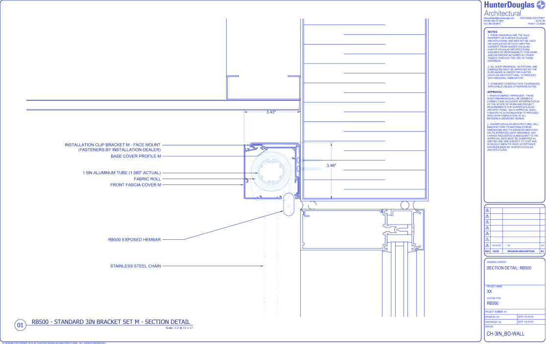 Standard Duty Clutch: 3IN Blockout Bracket – Wall Mount