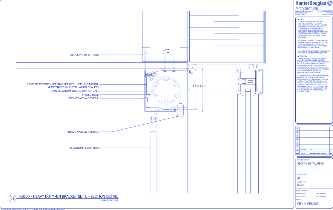 Heavy Duty Crank: 4IN Fascia Bracket – Ceiling Mount