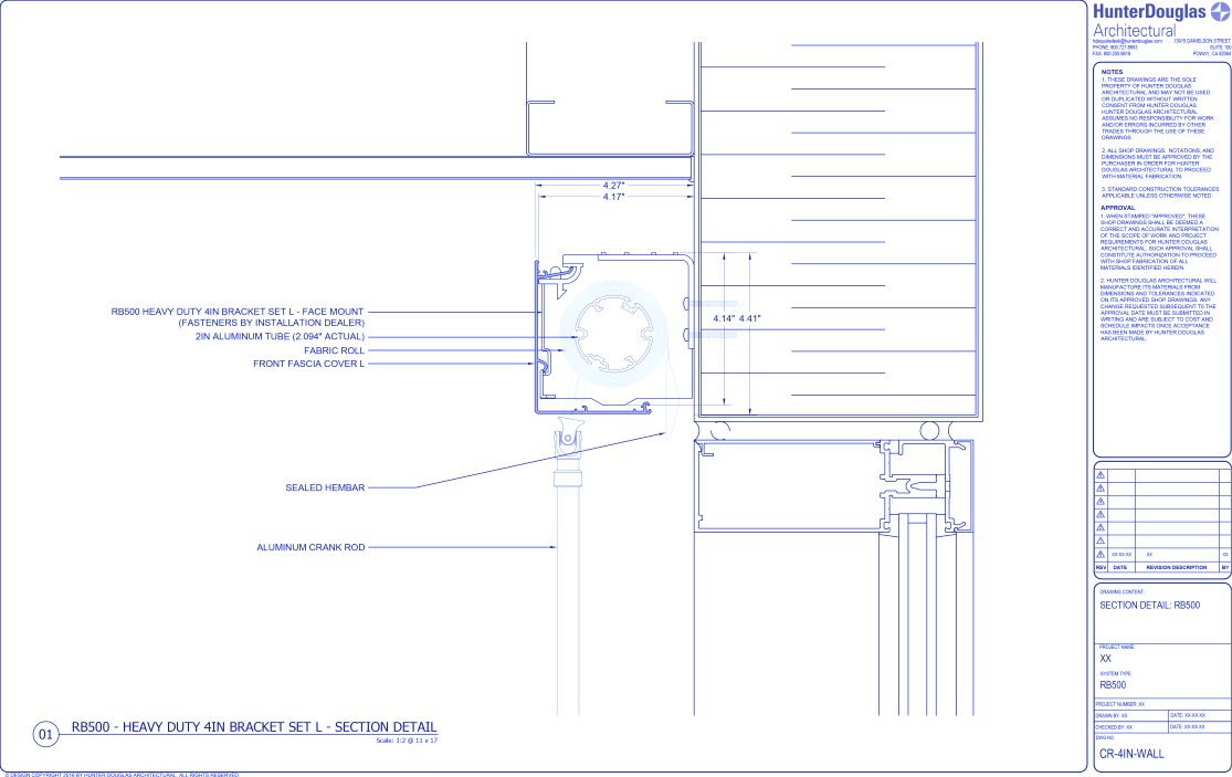 Heavy Duty Crank: 4IN Fascia Bracket – Wall Mount