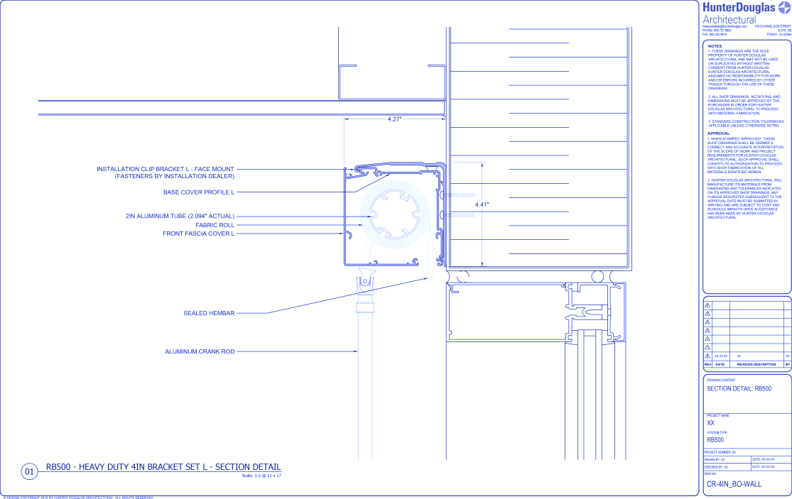 Heavy Duty Crank: 4IN Blockout Bracket – Wall Mount