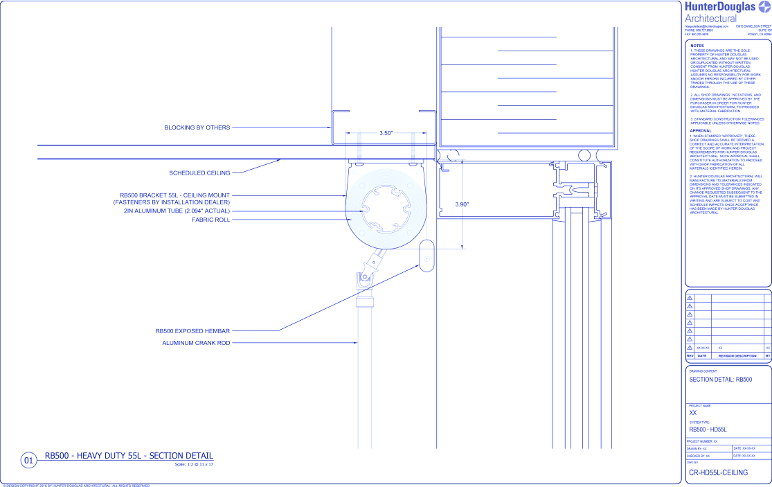 Heavy Duty Crank: 55L Bracket – Ceiling Mount