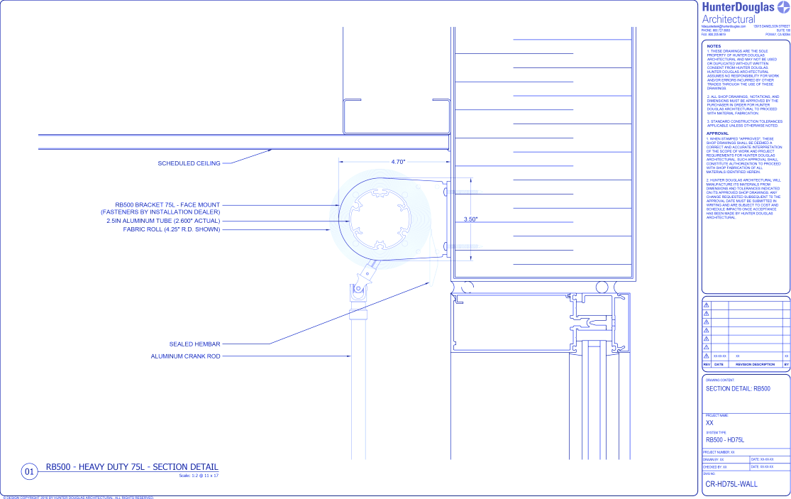 Heavy Duty Crank: 75L Bracket – Wall Mount