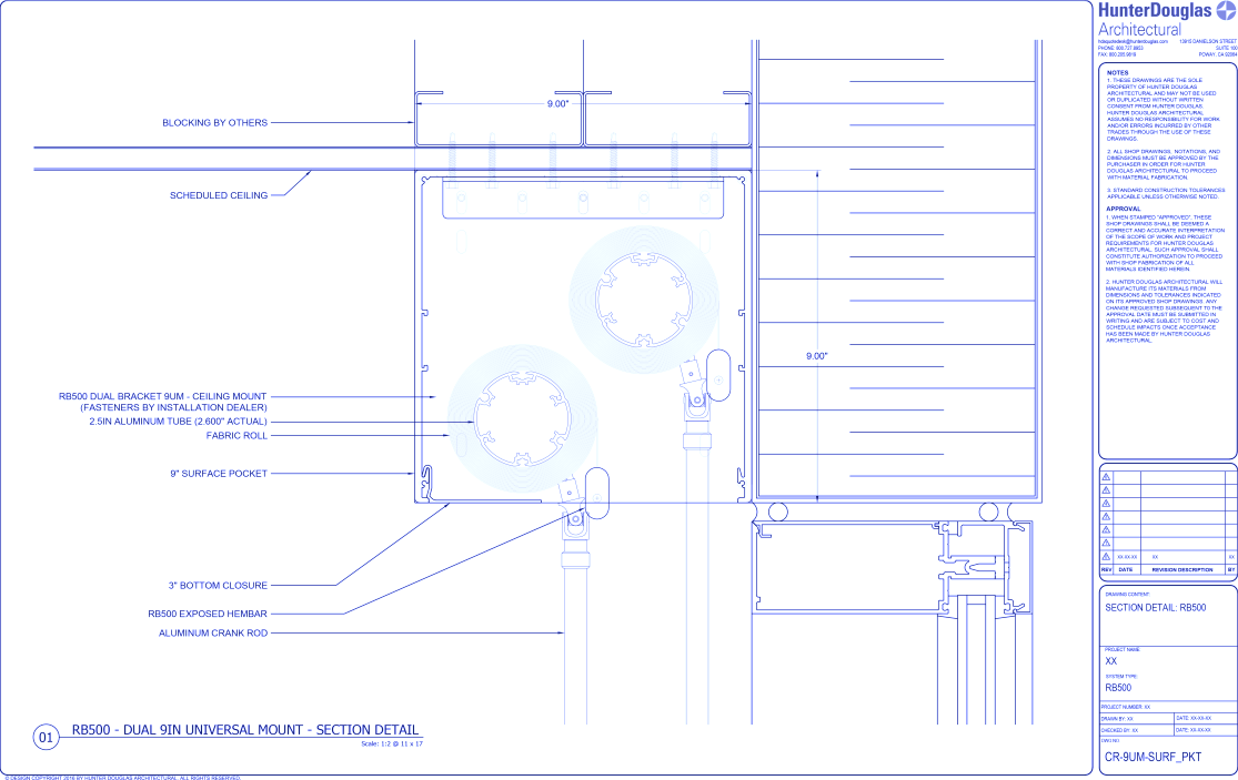 Heavy Duty Crank: 9IN Dual UM Bracket – Surface Pocket