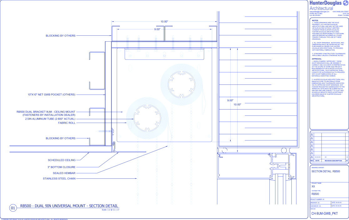 Heavy Duty Clutch: 9IN Dual UM Bracket – Gypsum Wallboard Pocket