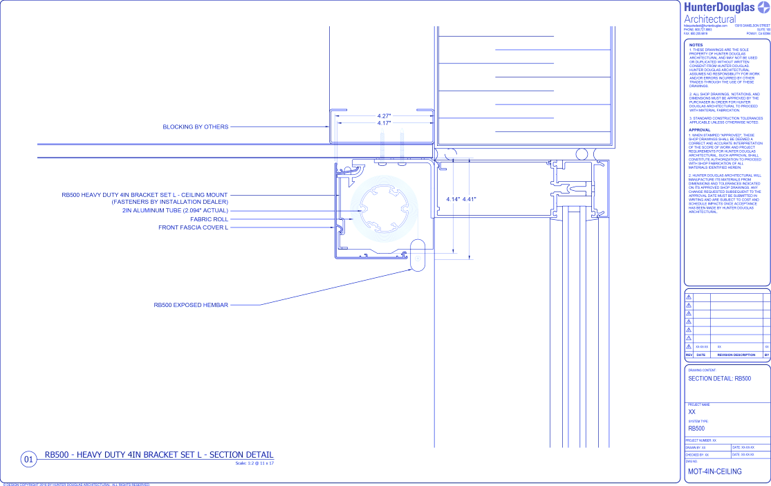 Heavy Duty Automated: 4IN Fascia Bracket – Ceiling Mount