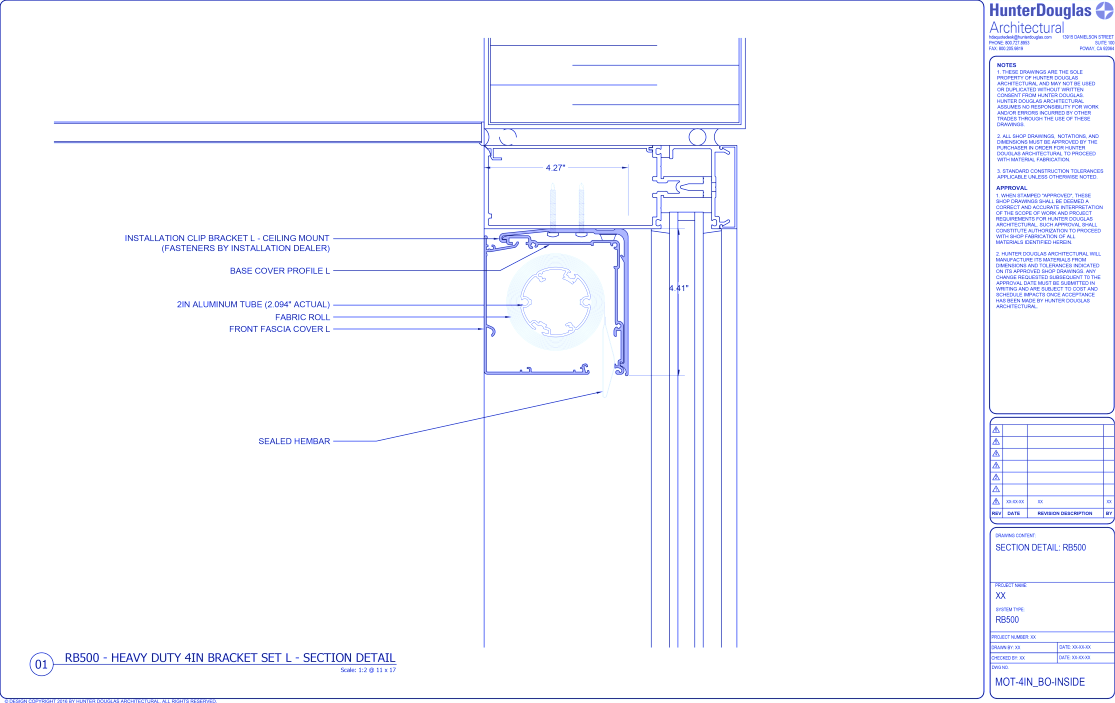 Heavy Duty Automated: 4IN Blockout Bracket – Inside Mount