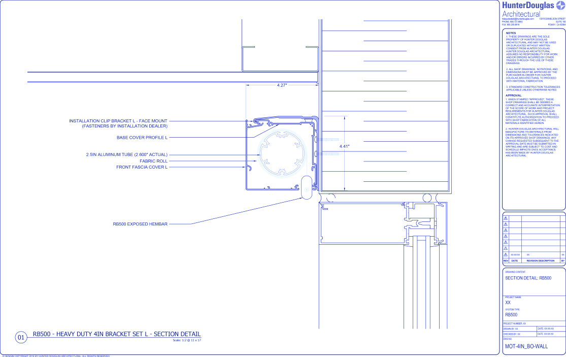 Heavy Duty Automated: 4IN Blockout Bracket – Wall Mount