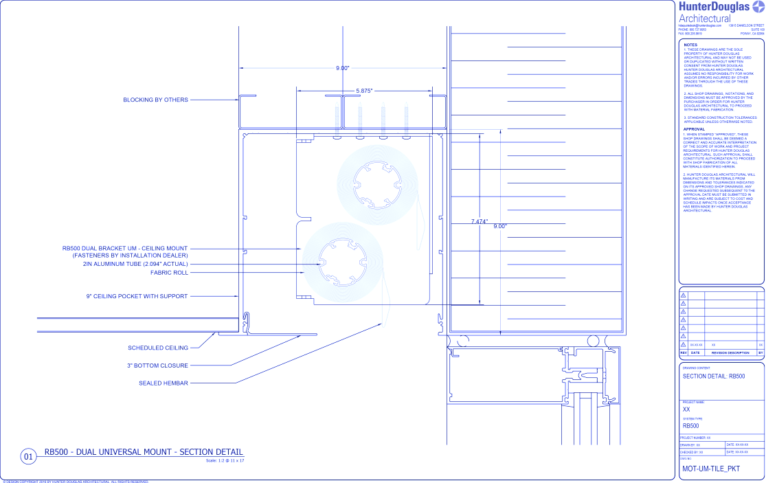 Heavy Duty Automated: 7IN Dual UM Bracket – Tile Pocket