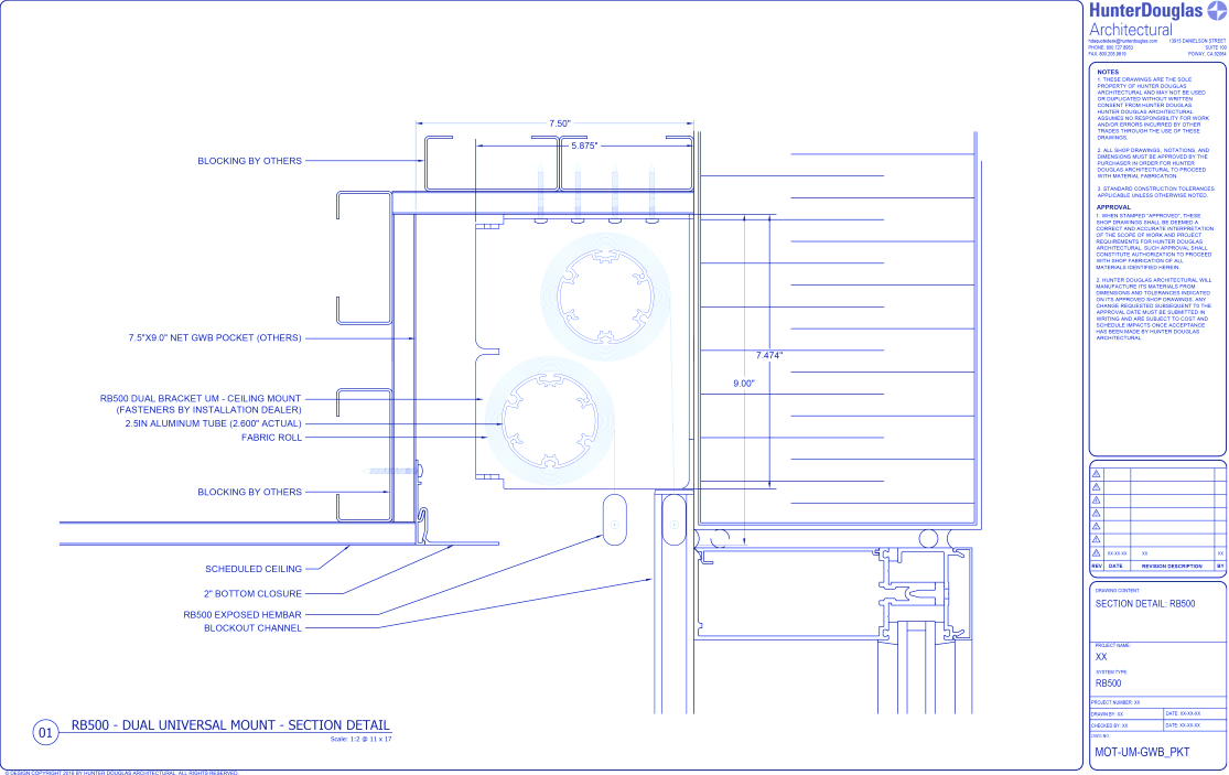 Heavy Duty Automated: 7IN Dual UM Bracket – Gypsum Wallboard Pocket