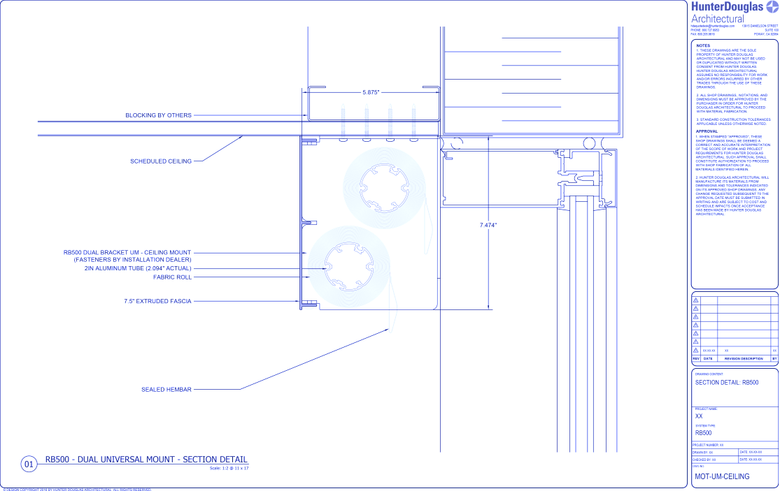 Heavy Duty Automated: 7IN Dual UM Bracket – Ceiling Mount