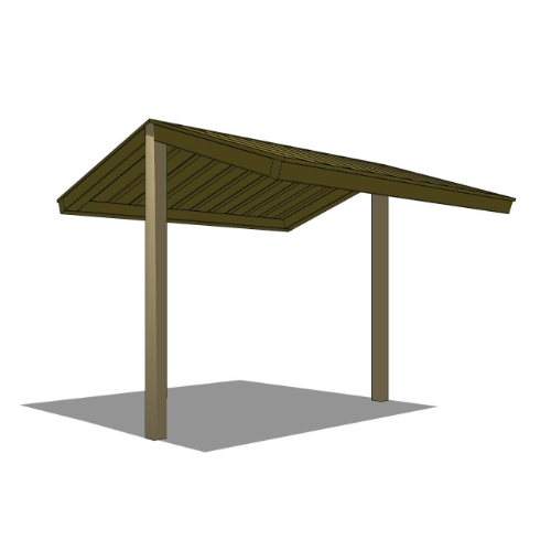 12' x 12' Mini Shelter: Elevation and Plan Views