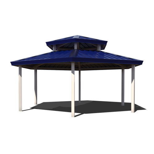 CAD Drawings Superior Recreational Products | Shelter and Site Amenities All-Steel Hexagonal Duo-Top Shelters