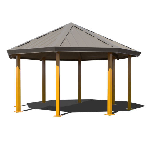 CAD Drawings BIM Models Superior Recreational Products | Shelter and Site Amenities All-Steel Octagonal Shelters