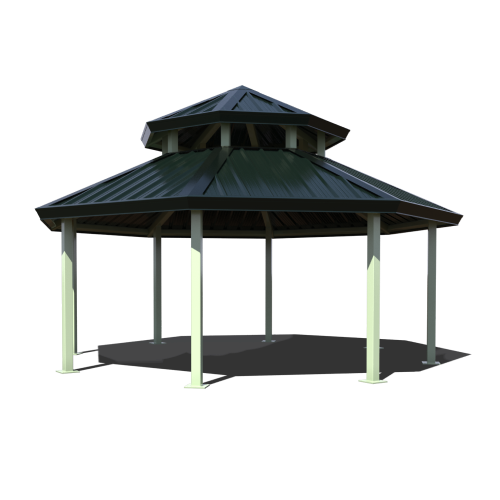 CAD Drawings Superior Recreational Products | Shelter and Site Amenities All-Steel Octagonal Duo-Top Shelters