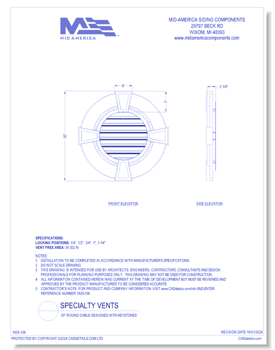 30" Round with Keystones