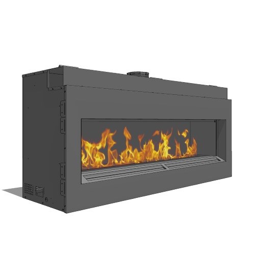 CAD Drawings BIM Models Spark Modern Fires Fire Ribbon Direct Vent 6' Fireplace (Model 19)