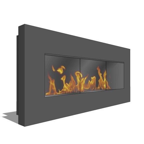 CAD Drawings BIM Models Spark Modern Fires Fire Ribbon Direct Vent Slim Fireplace (Model 46)