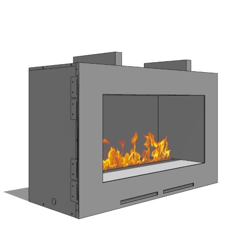 CAD Drawings BIM Models Spark Modern Fires Fire Ribbon Vent Free 3' Fireplace (Model 57)