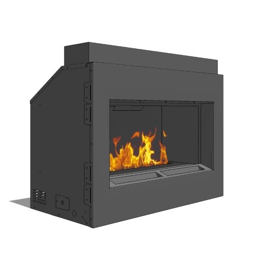 CAD Drawings BIM Models Spark Modern Fires Fire Ribbon Direct Vent 3' Fireplace (Model 88)