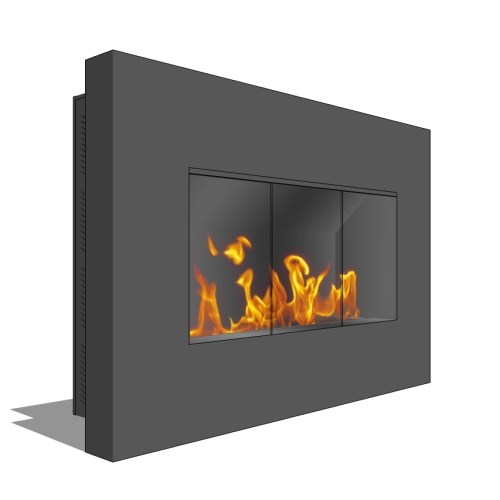 CAD Drawings BIM Models Spark Modern Fires Fire Ribbon Direct Vent Slim Fireplace (Model 26)